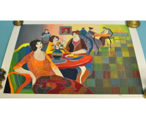 An Itzchak Tarkay Serigraph, Afternoon Appetizers, 2007, signed in pencil to the margin and numbered 201/450, and two others 