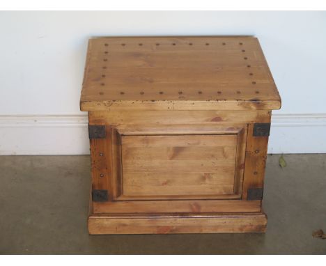A small pine storage trunk - Width 52cm x Height 44cm - in good condition 
