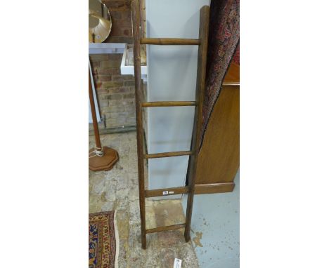 Vintage rustic five rung ladder, waxed for decorative use - 144cm high 