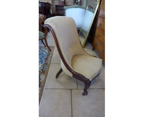 A Victorian Mahogany Button Back Nursing Chair 