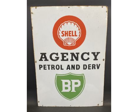 A Shell/BP Agency rectangular enamel sign in excellent condition, 27 x 39". 