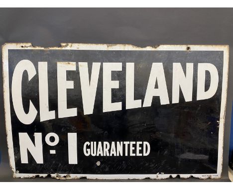 A Cleveland No.1 Guaranteed rectangular enamel sign by Patent Enamel, 48 x 30".