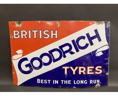 A British Goodrich Tyres rectangular enamel sign by Bruton of Palmers Green, 36 x 24". 
