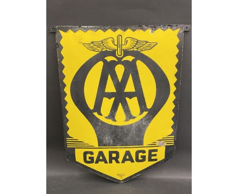 An AA Garage enamel sign by Franco, 22 x 31". 