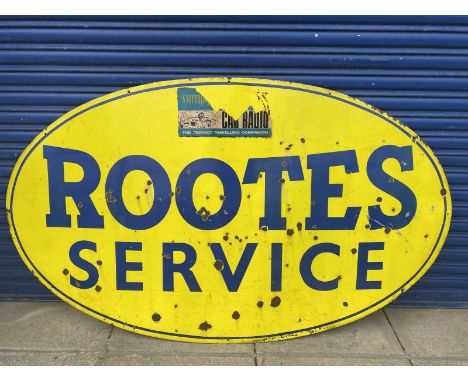 A large Rootes Service oval enamel sign of good colour, 72 x 42".