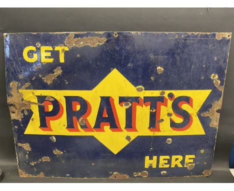 A Pratt's rectangular enamel sign, 42 x 30".