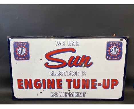 A Sun Electronic Engine Tune-Up rectangular enamel sign, 38 1/2 x 22".