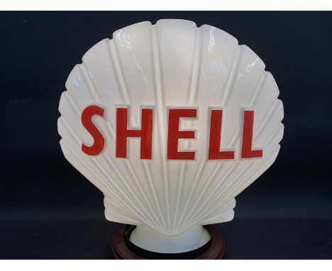 A Shell glass petrol pump globe by Hailware, chip to neck otherwise very good condition, fully stamped underneath. 