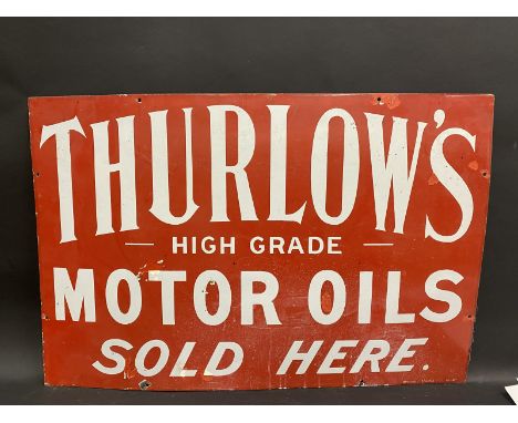 A Thurlow's High Grade Motor Oils rectangular enamel sign by Imperial Enamel Co. minor patches of older amateur retouching, 3