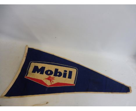 A Mobiloil pennant flag by Hend K Veder,  Rotterdam, 37 x 17 1/2". 