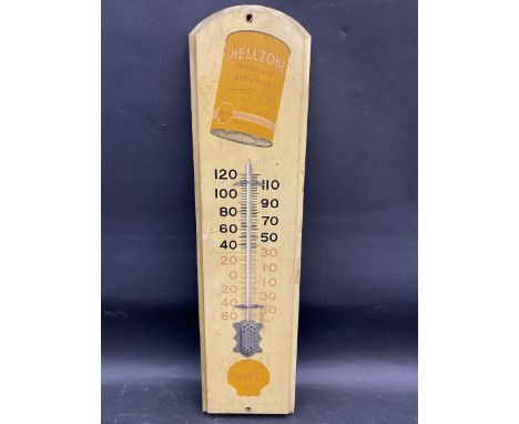 A Shell anti-freeze advertising thermometer sign, 6 x 24".