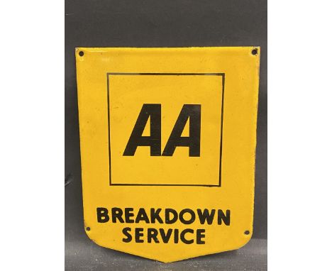 A small AA Breakdown Service enamel sign, possibly a later copy, 7 x 9". 