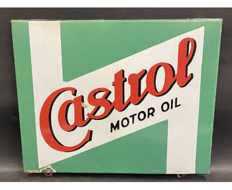 A Continental Castrol Motor Oil enamel sign in good condition, 18 3/4 x 15".