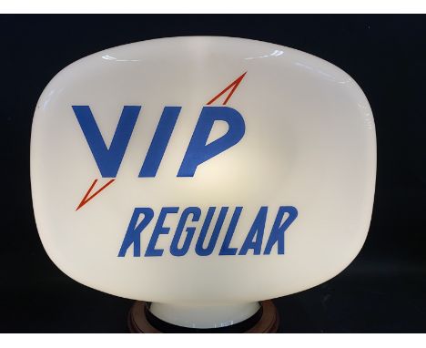 A VIP Regular glass petrol pump globe by Hailware, in superb condition, very minor nicks to neck, dated January 1965.