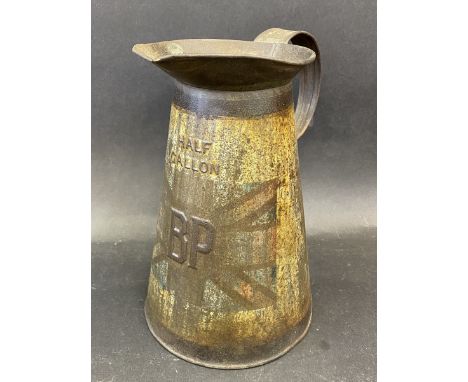 A BP half gallon measure with Union Jack to the front. 