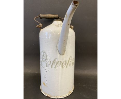 A Continental white enamel Petroleum 2 litre fuel kettle. 