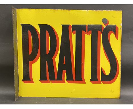 A Pratt's double sided enamel sign with hanging flange by Franco, in superb near mint condition, 21 x 18". 