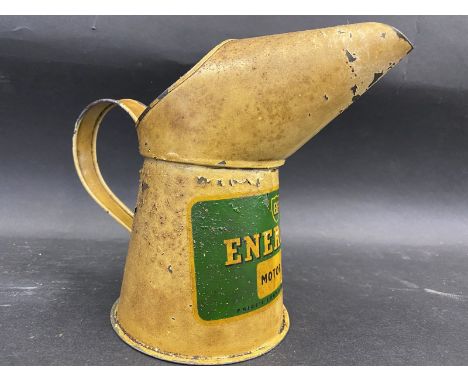 A BP Energol Motor Oil pint measure, dated 1952.