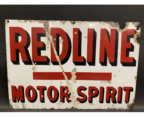 A Redline Motor Spirit rectangular enamel sign of small size by Protector of Eccles, 20 x 14". 