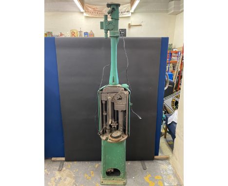 A Bowser hand operated petrol pump for restoration, appears in sound condition, missing globe canopy. 