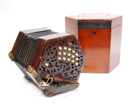 Lachenal &amp; Co., accordion and box with steel reeds. 