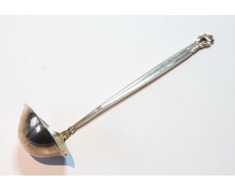 Georg Jensen silver sauce ladle, double-lipped acorn pattern, Import Marks 1938, 13.5cm. 