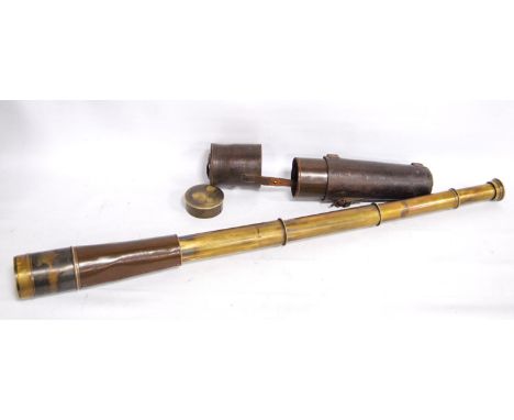 Five-draw brass telescope by Broadhurst Clarkson &amp; Co., 63 Farringdon Road, London, 84cm. 