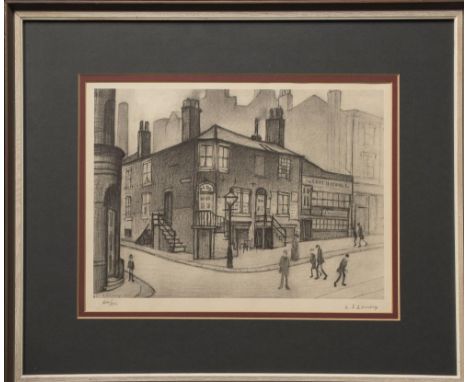 AFTER LAURENCE S LOWRY (1887-1876), Great Ancoats Street, off set lithograph, 600/850, signed pencil, 11 1/2" x 15 1/4", fram