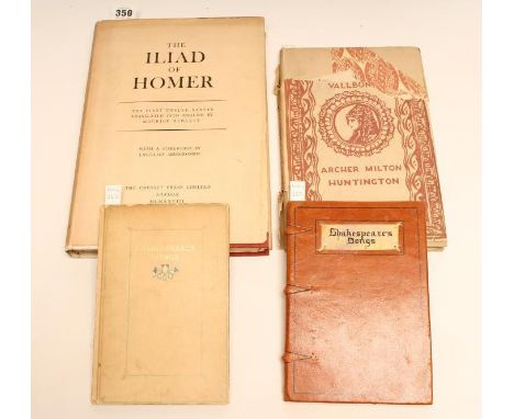 SHAKESPEARE SONGS, No 497/510 copies, 1907, The Shakespeare Head Press, full brown sheep binding with binder's ticket of 'Arc
