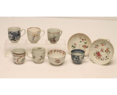 A COLLECTION OF CHINESE PORCELAIN TABLEWARE, 18th century and later, including a "Stand" pattern coffee cup and a similar cup