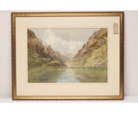 FREDERICK R. FITZGERALD (1869-1944), Norwegian Fjord, watercolour and pencil, signed, 15" x 22", gilt frame (subject to Artis
