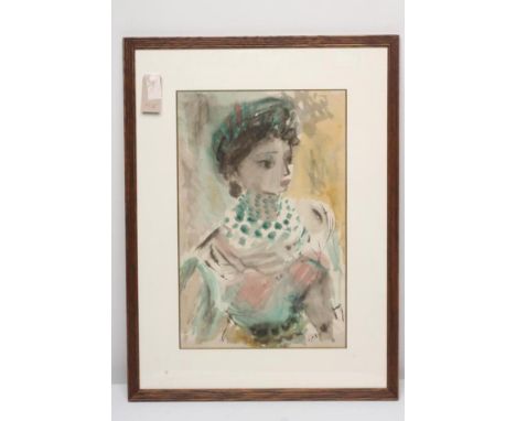 ELINOR BELLINGHAM-SMITH (1906-1988), Female Portrait Study, watercolour, signed with initials, 18 1/2" x 12", stained frame (