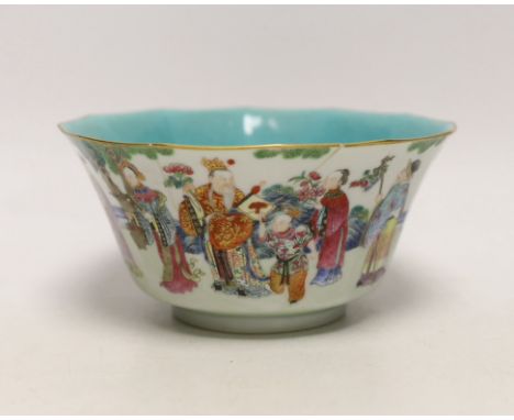 A Chinese famille rose bowl, Daoguang seal mark and of the period (1821-50), painted with famous historical and mythical figu