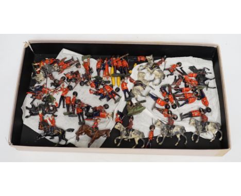 Battle of Waterloo 1815 painted white metal chess pieces by SAC Ltd and various Britains lead soldiers