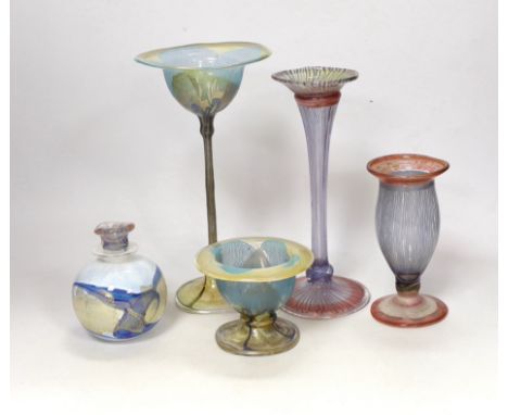 Five pieces of Vera Walther art glass, tallest 23cm