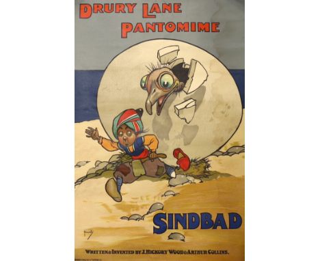 A Drury Lane Sinbad pantomime poster, 75 x 51cm