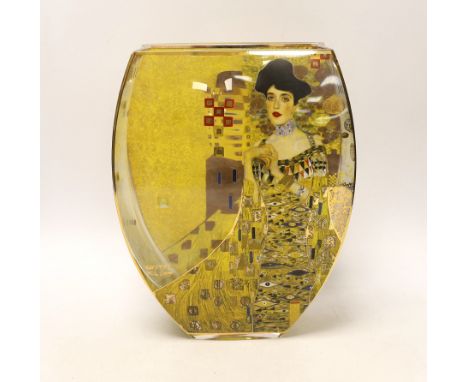 A Goebel glass vase, after Gustav Klimt, 26cm