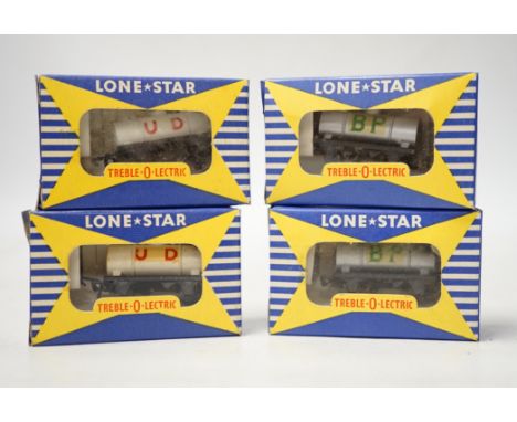A collection of boxed Lone Star 000 gauge model railway, contained within two original trade boxes with most items, appearing