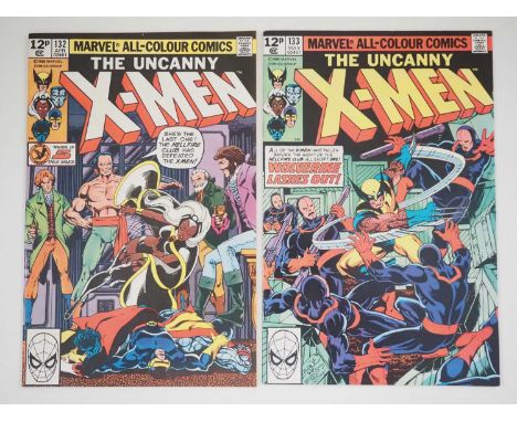 UNCANNY X-MEN #132 &amp; 133 (2 in Lot) - (1980 - MARVEL - UK Price Variant) - First full team appearance of the Hellfire Clu