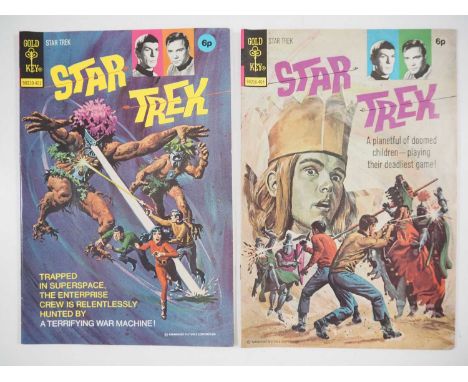 STAR TREK #22 &amp; 23 (2 in Lot) - (1974 - GOLD KEY - UK Price Variant) - 'Siege in Superspace' &amp; 'Childs Play' - Part o