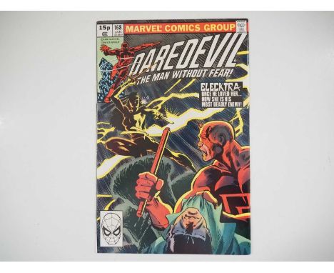 DAREDEVIL #168 - (1980 - MARVEL - UK Price Variant) - First appearance and Origin of Elektra (mis-spelled "Elecktra' on cover