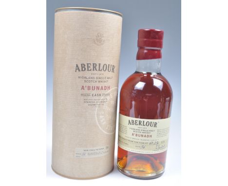 Aberlour Highland Scotch Whisky single malt A'Bunadh - Original Cask Strength. Batch No 56 being bottld straight from the cas