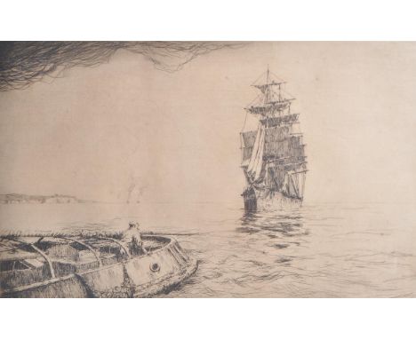 Arthur Briscoe (1873-1943) Rare etching entitled ' Outward Bound ' framed and glazed being&nbsp; signed and numbered in penci
