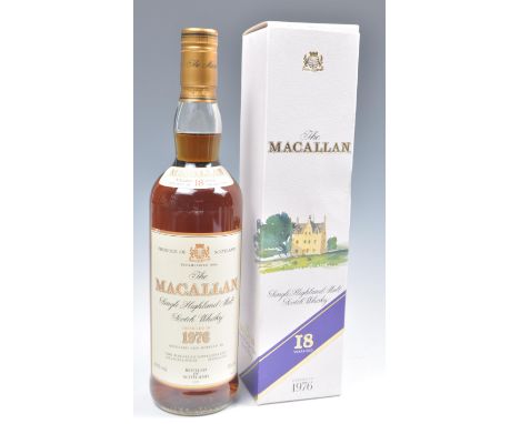 The Macallan Single Highland Scotch Whisky - 18 years old distilled 1976. Bottled in Scotland 1975 43% vol 70cl. Matured in S