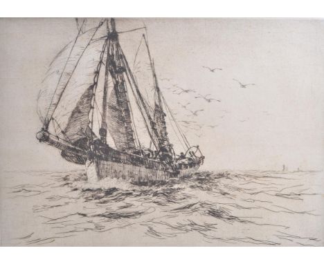 Arthur Briscoe (1873-1943) Rare etching entitled ' The Trawler ' framed and glazed being&nbsp; signed and numbered in pencil 