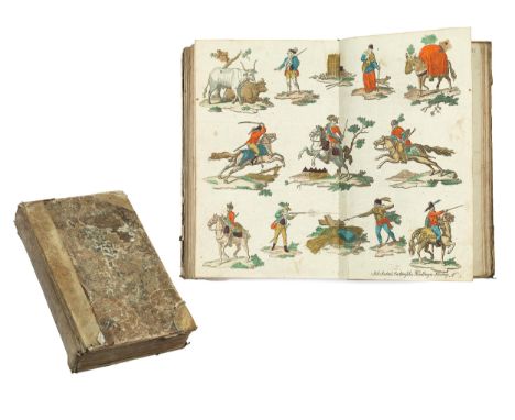 Große Sammlung von Illustrationen des18. Jahrhunderts in Bezug auf Augsburg und seine BürgerFolio, ca. 185 x 310 mm.Eine beme