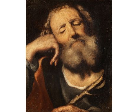 Cesare Fracanzano, um 1605 Bisceglie (Bari) – 1651 Barletta, zug.Heiliger Josef schlafendÖl auf Leinwand, auf Holz aufgezogen