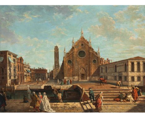 Michele Giovanni Marieschi, 1696/1710 Venedig – 1743 Campo dei Frari in VenedigÖl auf Leinwand.52,5 x 69 cm.Beigegeben Expert