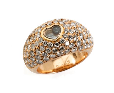 Herz-Brillantring von ChopardRingweite: 53/53. Gewicht: ca. 11,7 g. RG 750.Signiert „Chopard“. Nr. 82/2749-20 und 9635767.199