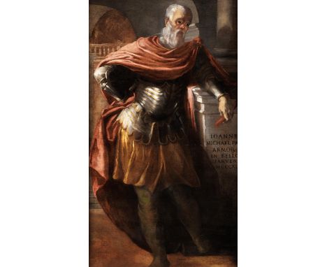 Jacopo Robusti, genannt „Tintoretto“1518 Venedig – 1594Portrait des Johannes MichaelÖl auf Leinwand. Doubliert.193 x 113 cm.R